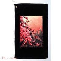 Cherry Blossom Painting Golf Towel thumb 0