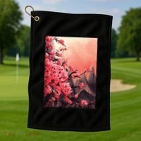 Cherry Blossom Painting Golf Towel thumb 1