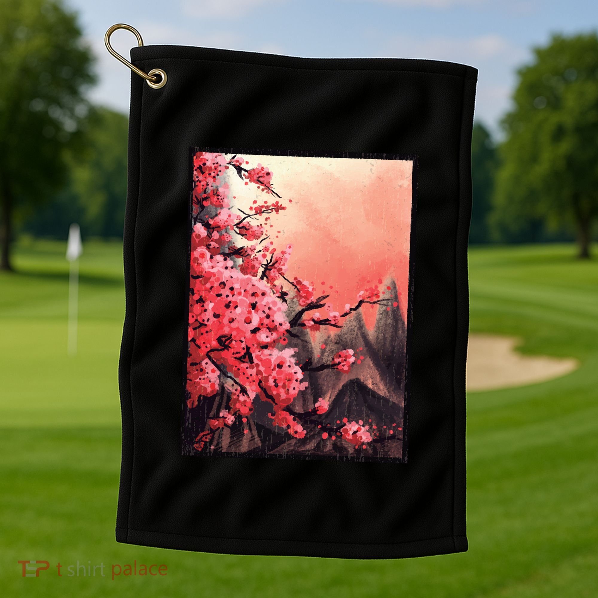 Cherry Blossom Painting Golf Towel