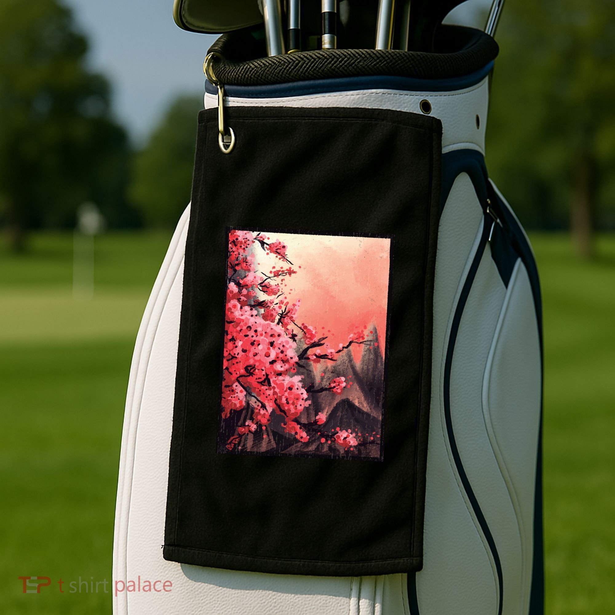 Cherry Blossom Painting Golf Towel