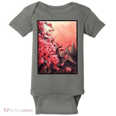 Cherry Blossom Painting Baby Bodysuit