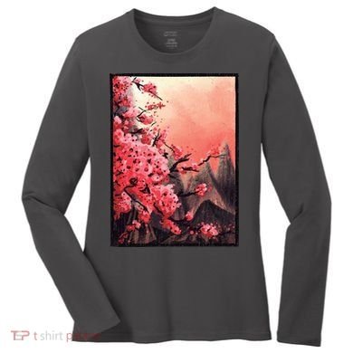 Cherry Blossom Painting Women's Long Sleeve Shirt