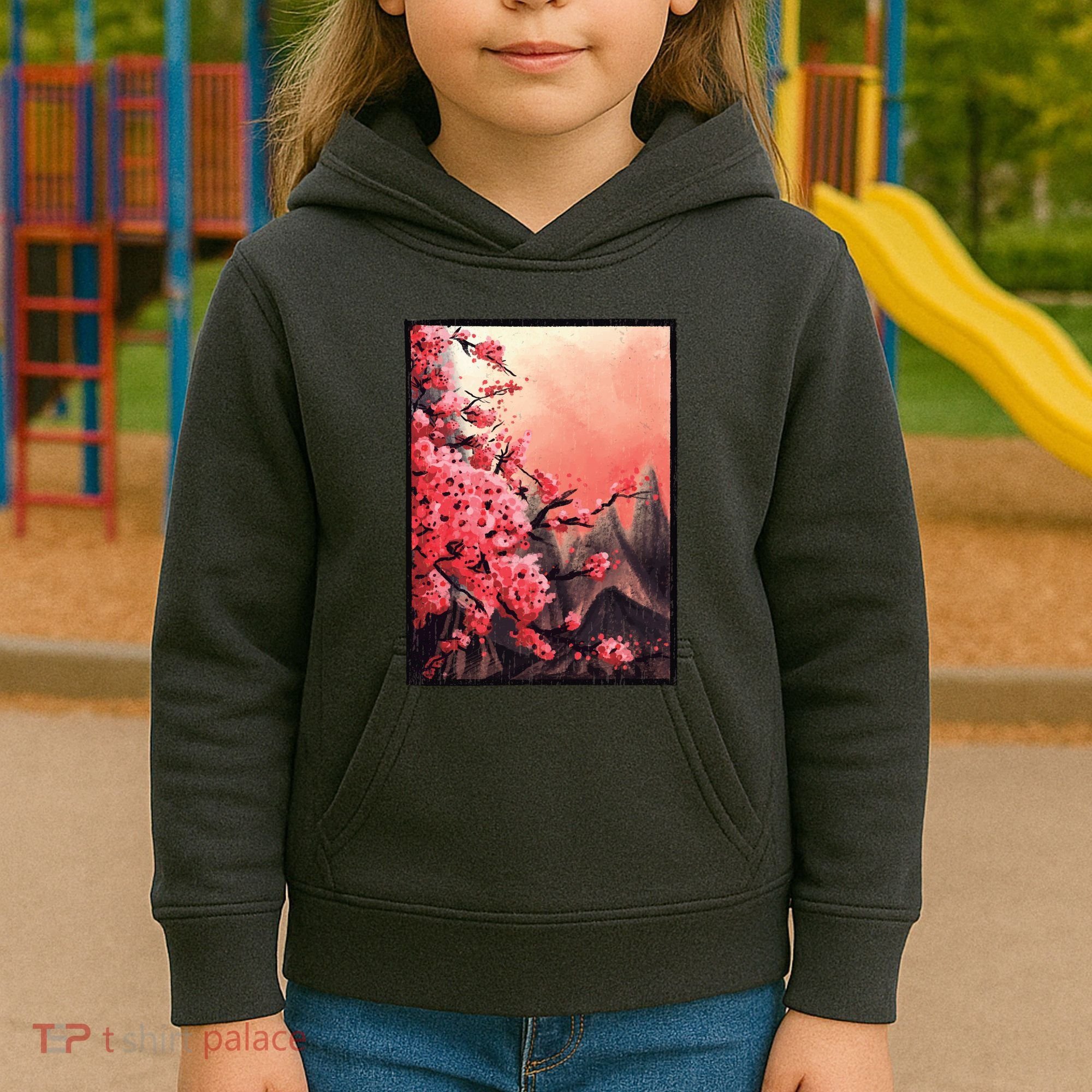 Cherry Blossom Painting Kids Hoodie