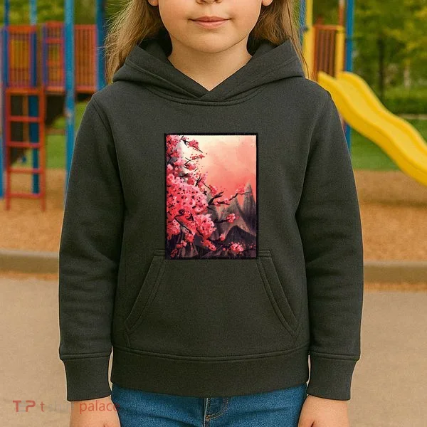 Cherry Blossom Painting Kids Hoodie