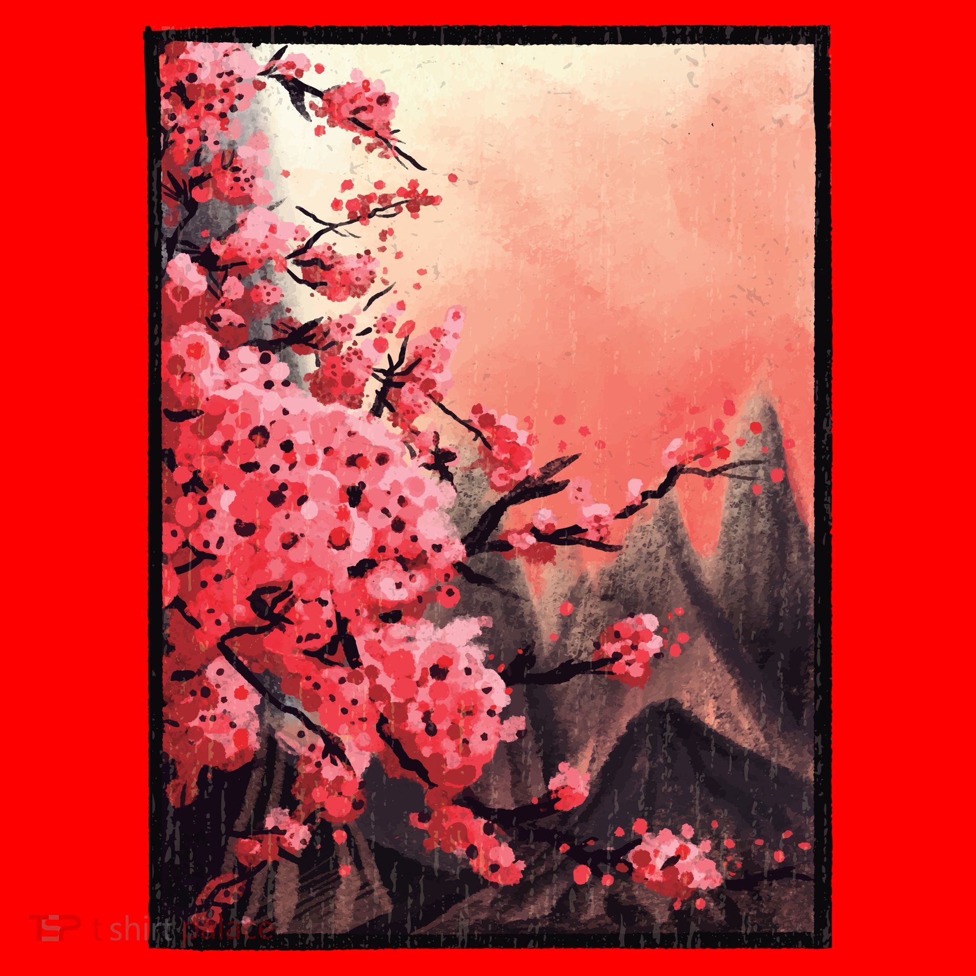 Cherry Blossom Painting Santa Hat