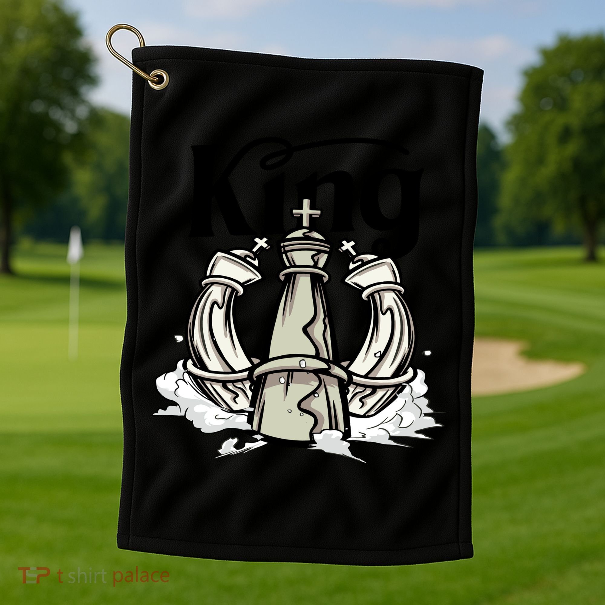 Chess King Golf Towel