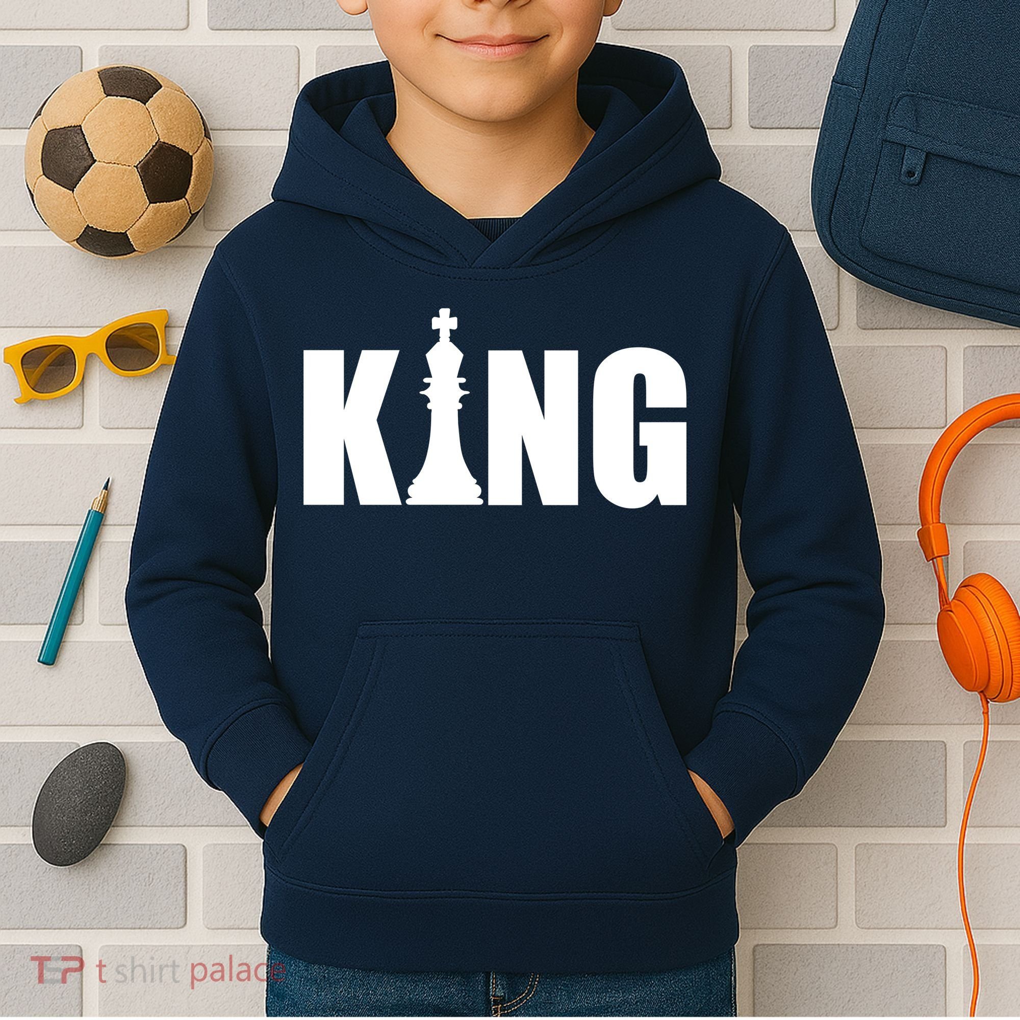 Chess King of the Game Logo Kids Hoodie