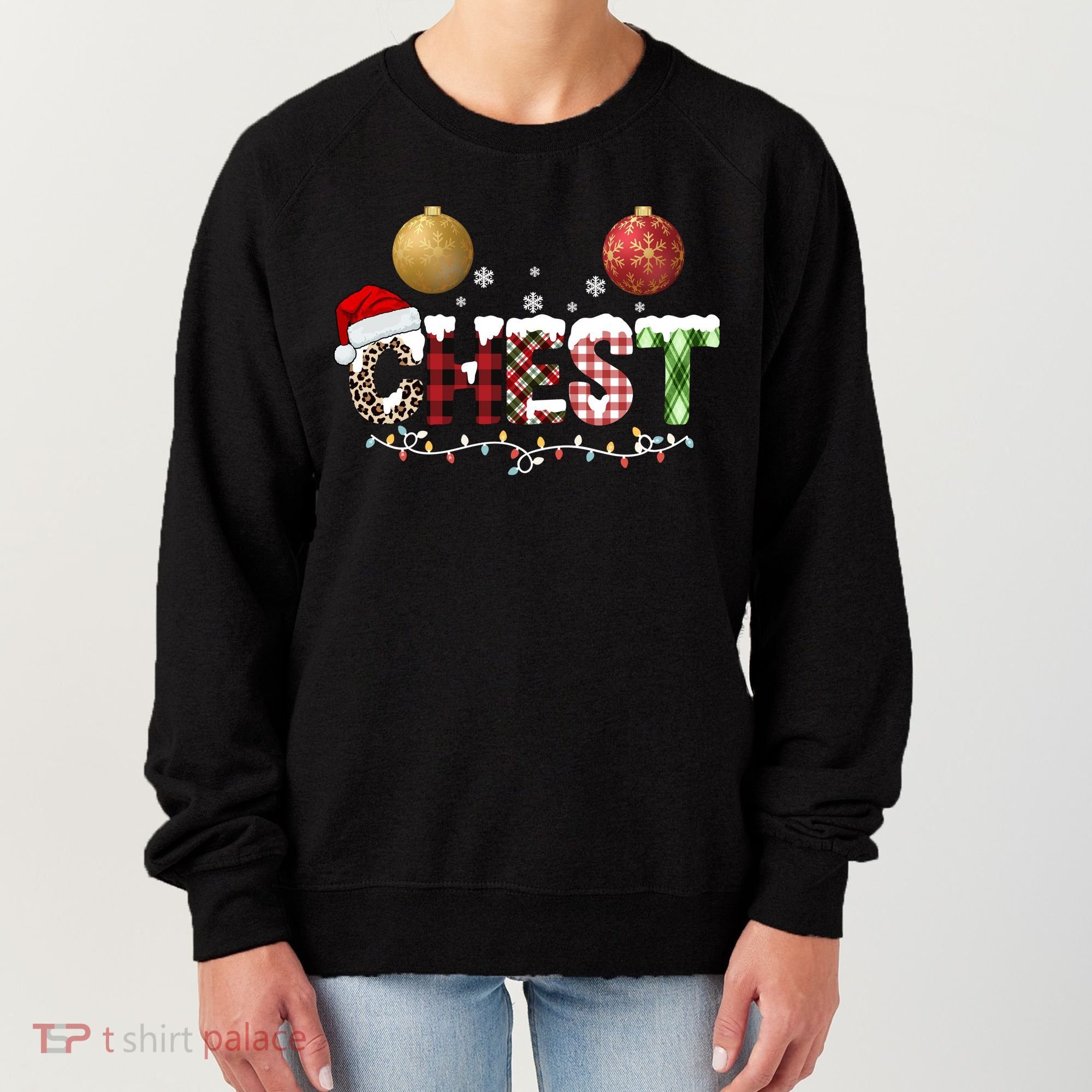 Chest Holiday Festive Christmas Women's Sweatshirt