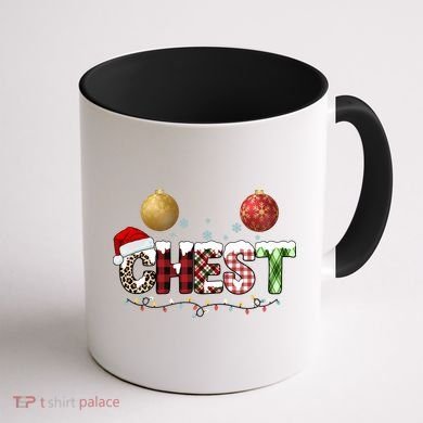 Chest Holiday Festive Christmas Coffee Mug back