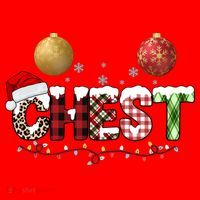 Chest Holiday Festive Christmas Santa Hat thumb 1