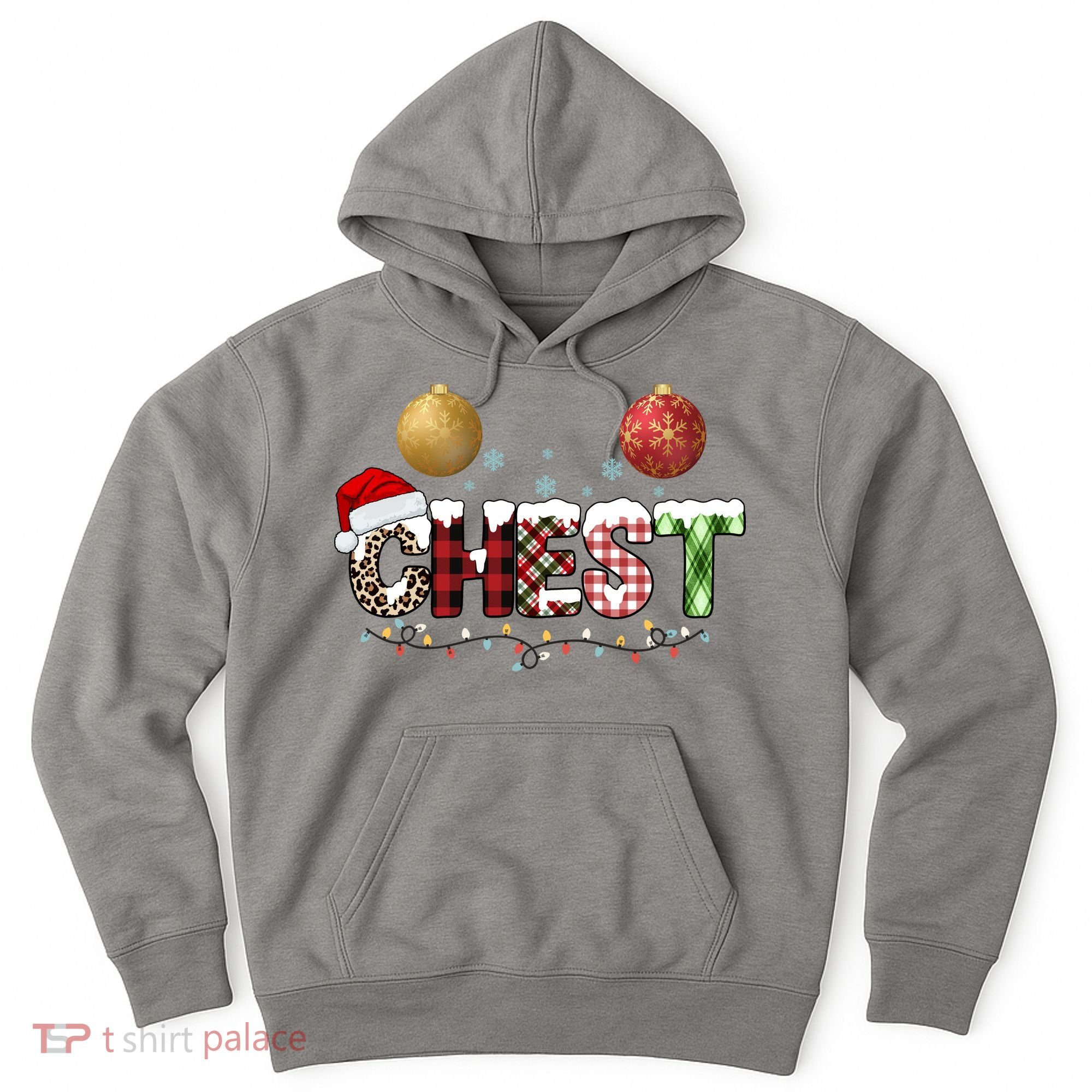 Chest Holiday Festive Christmas Hoodie