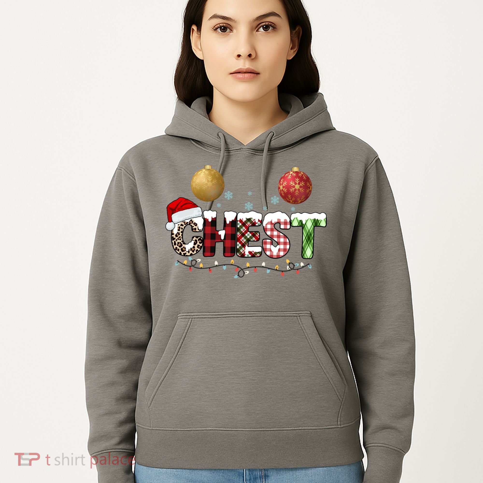 Chest Holiday Festive Christmas Hoodie