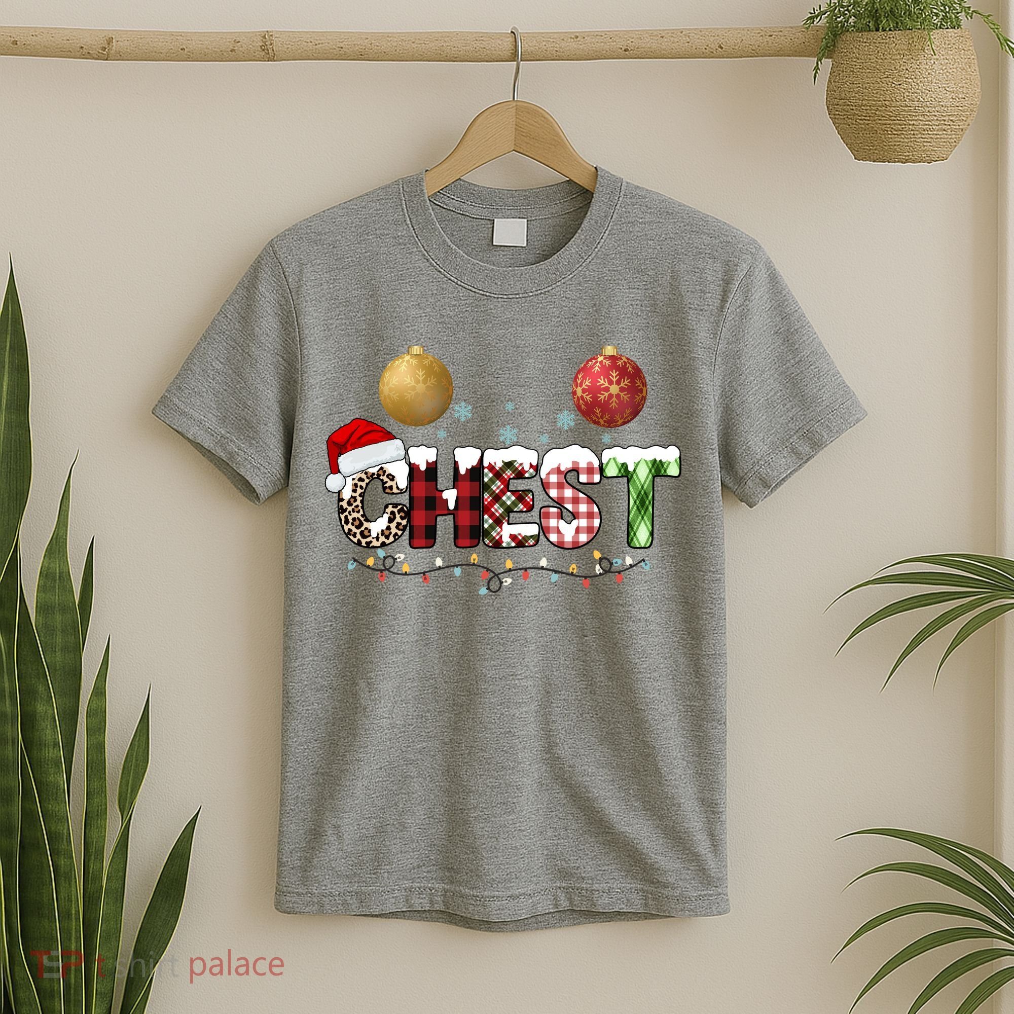 Chest Holiday Festive Christmas T-Shirt