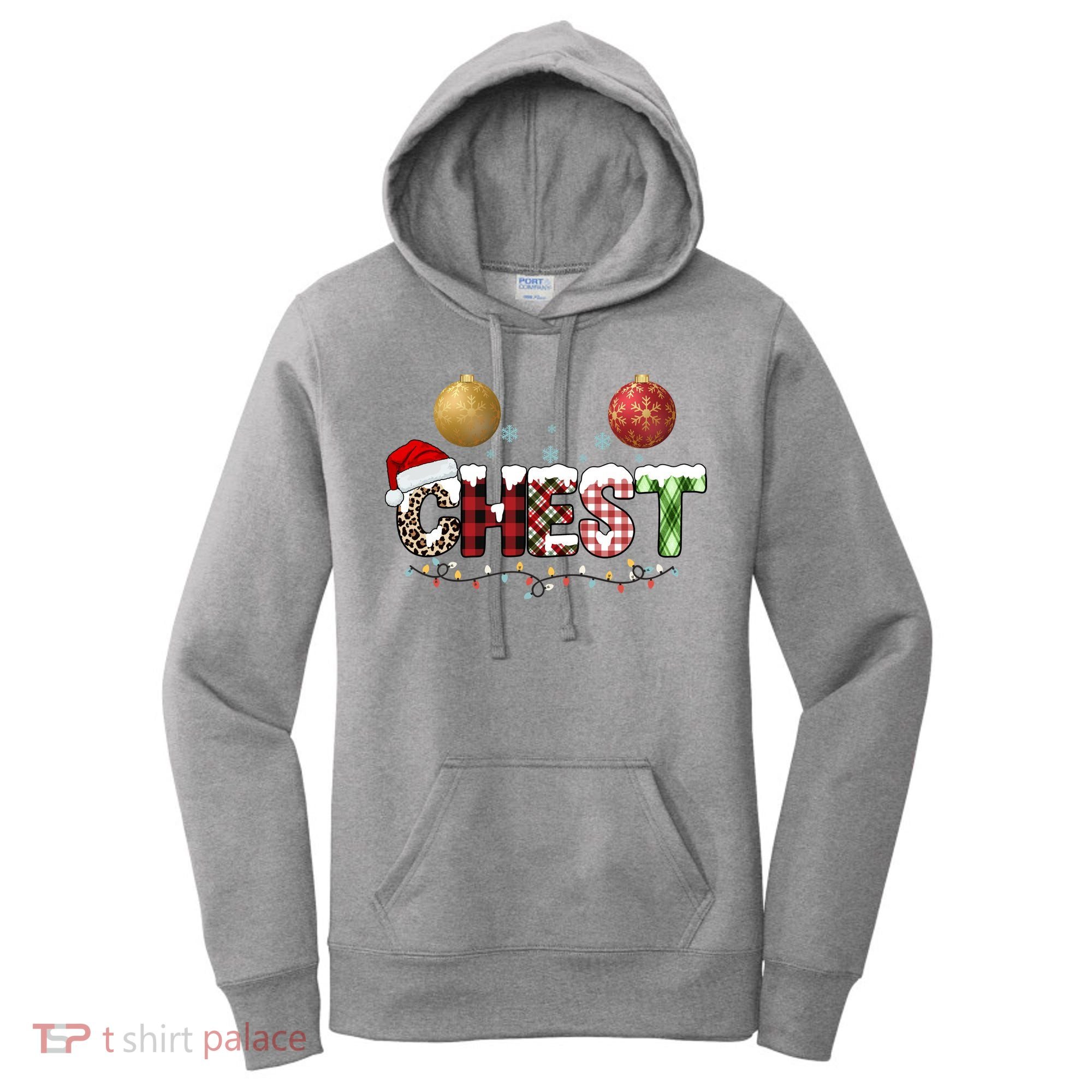 Chest Holiday Festive Christmas Women's Hoodie