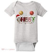Chest Holiday Festive Christmas Baby Bodysuit thumb 0