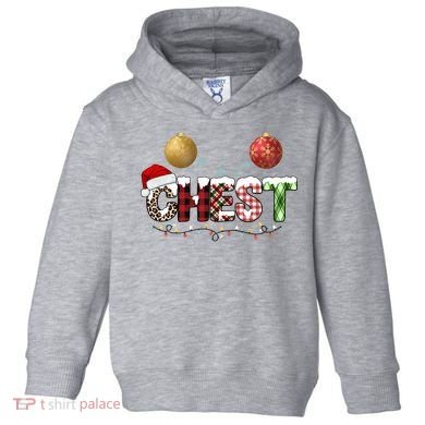 Chest Holiday Festive Christmas Toddler Hoodie