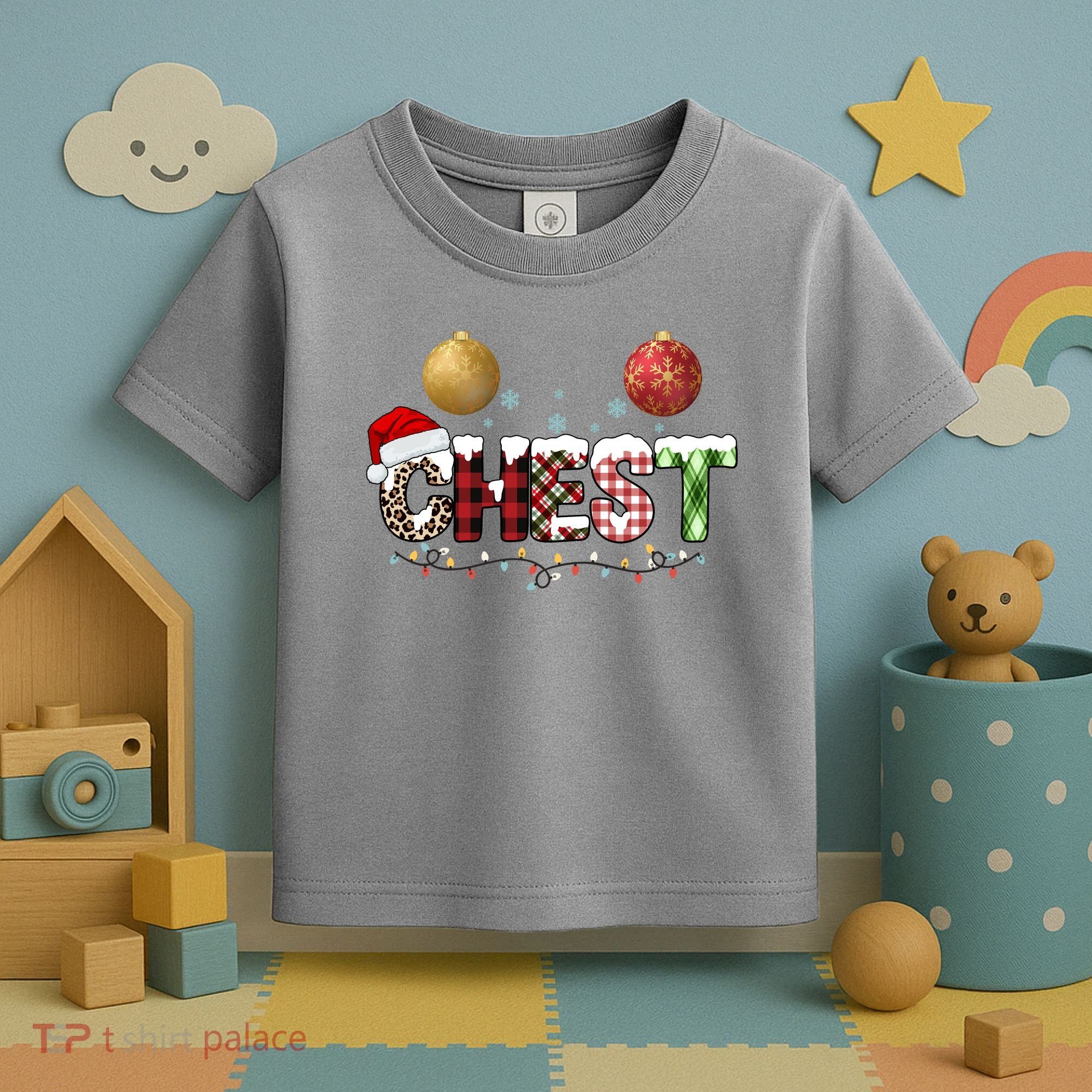 Chest Holiday Festive Christmas Toddler T-Shirt