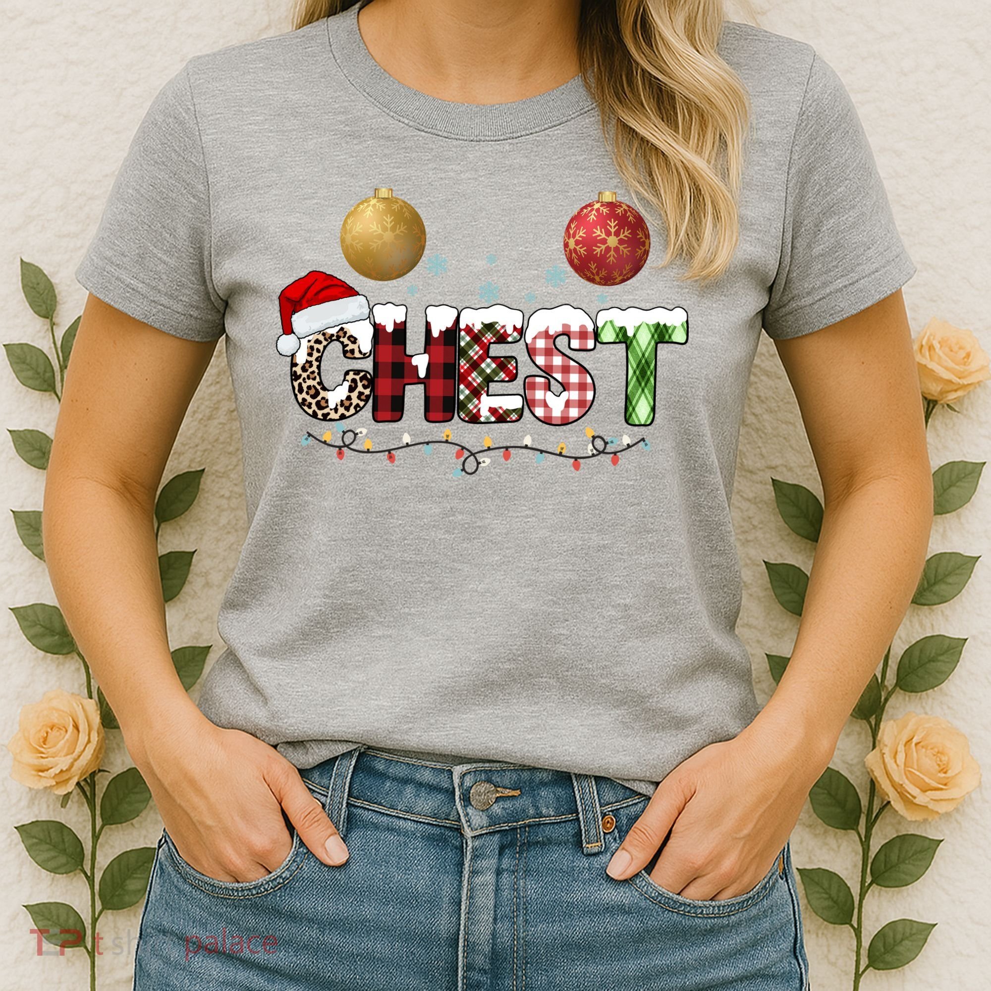 Chest Holiday Festive Christmas Women's T-Shirt