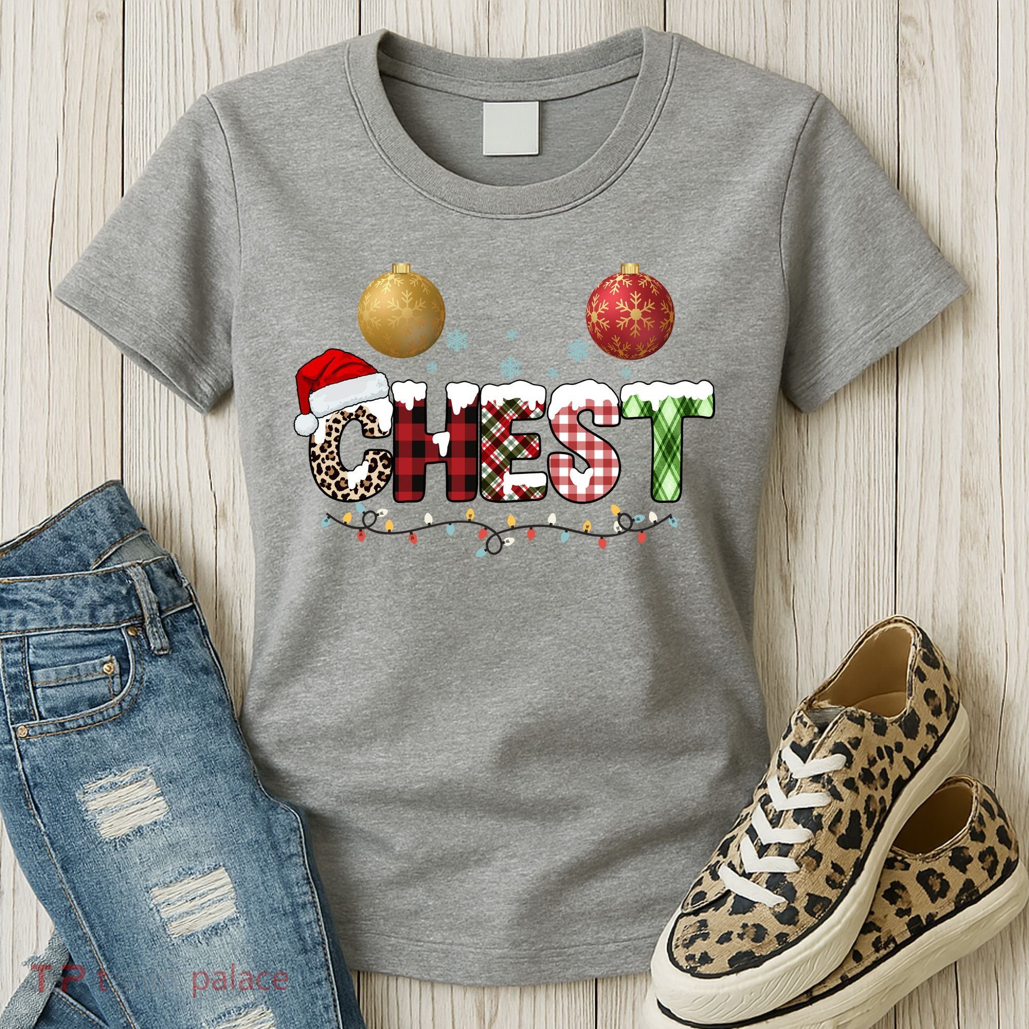 Chest Holiday Festive Christmas Women's T-Shirt