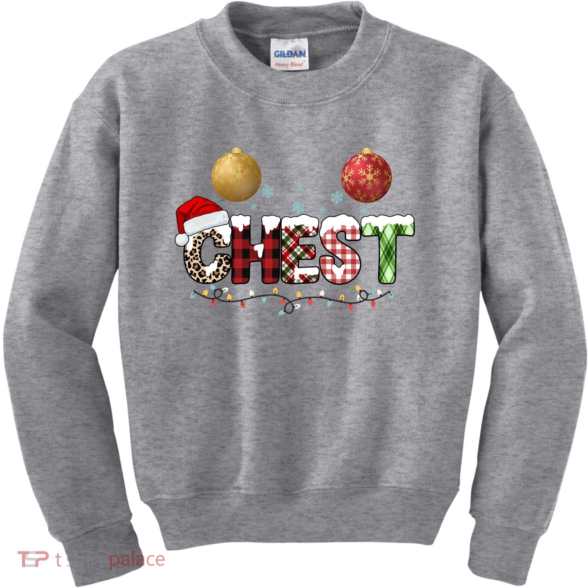 Chest Holiday Festive Christmas Kids Sweatshirt