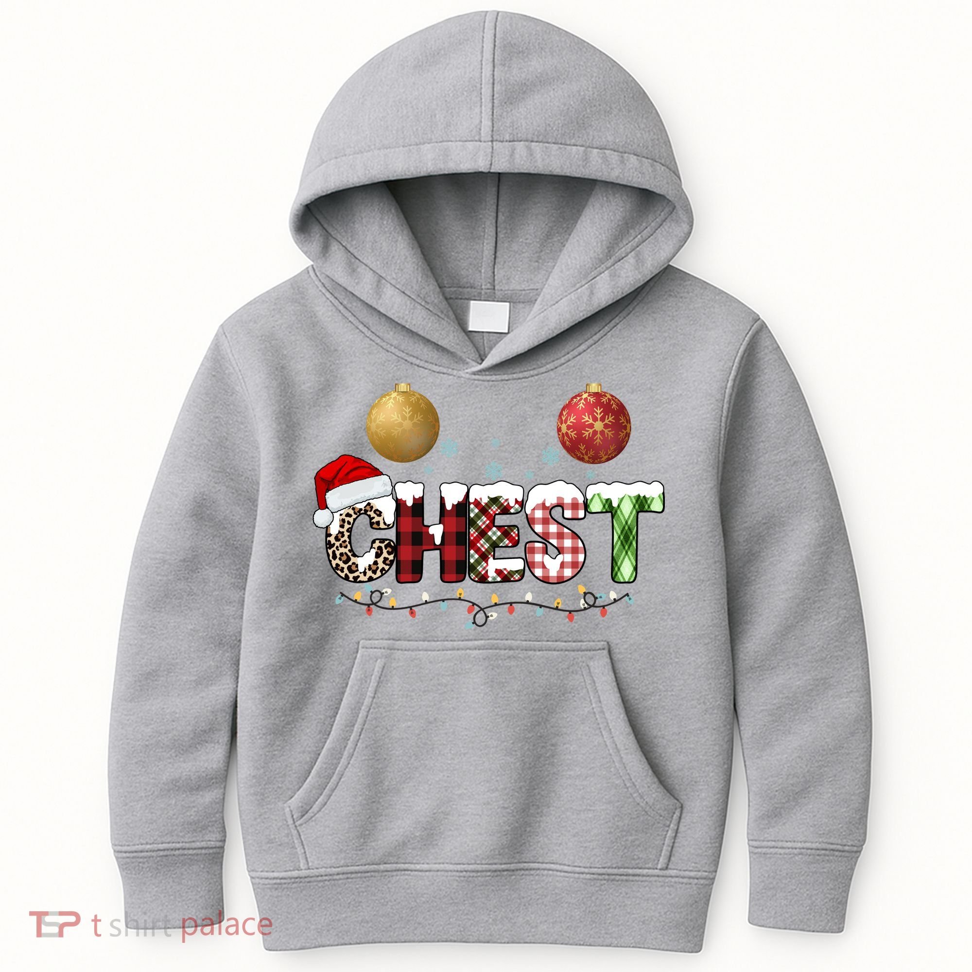 Chest Holiday Festive Christmas Kids Hoodie