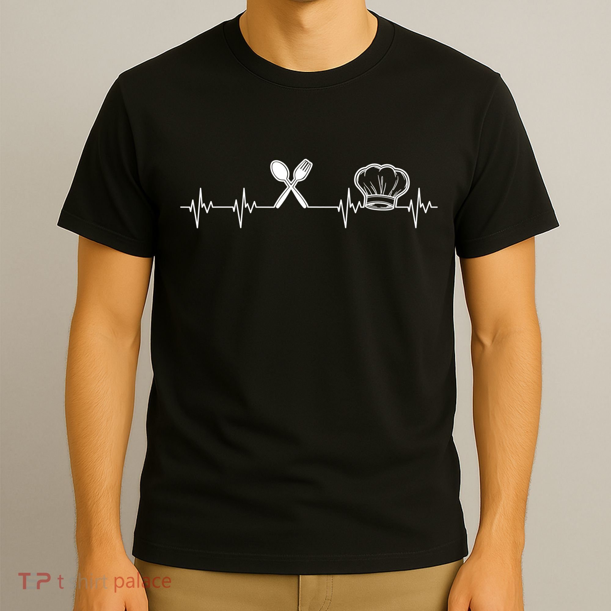 Chef Heartbeat Funny Culinary Chef Gift Cooking Lover TShirt T-Shirt
