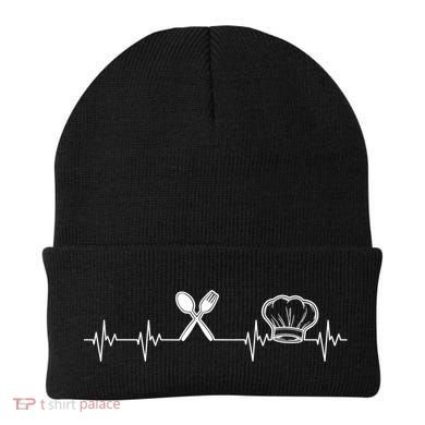 Chef Heartbeat Funny Culinary Chef Gift Cooking Lover TShirt Beanie