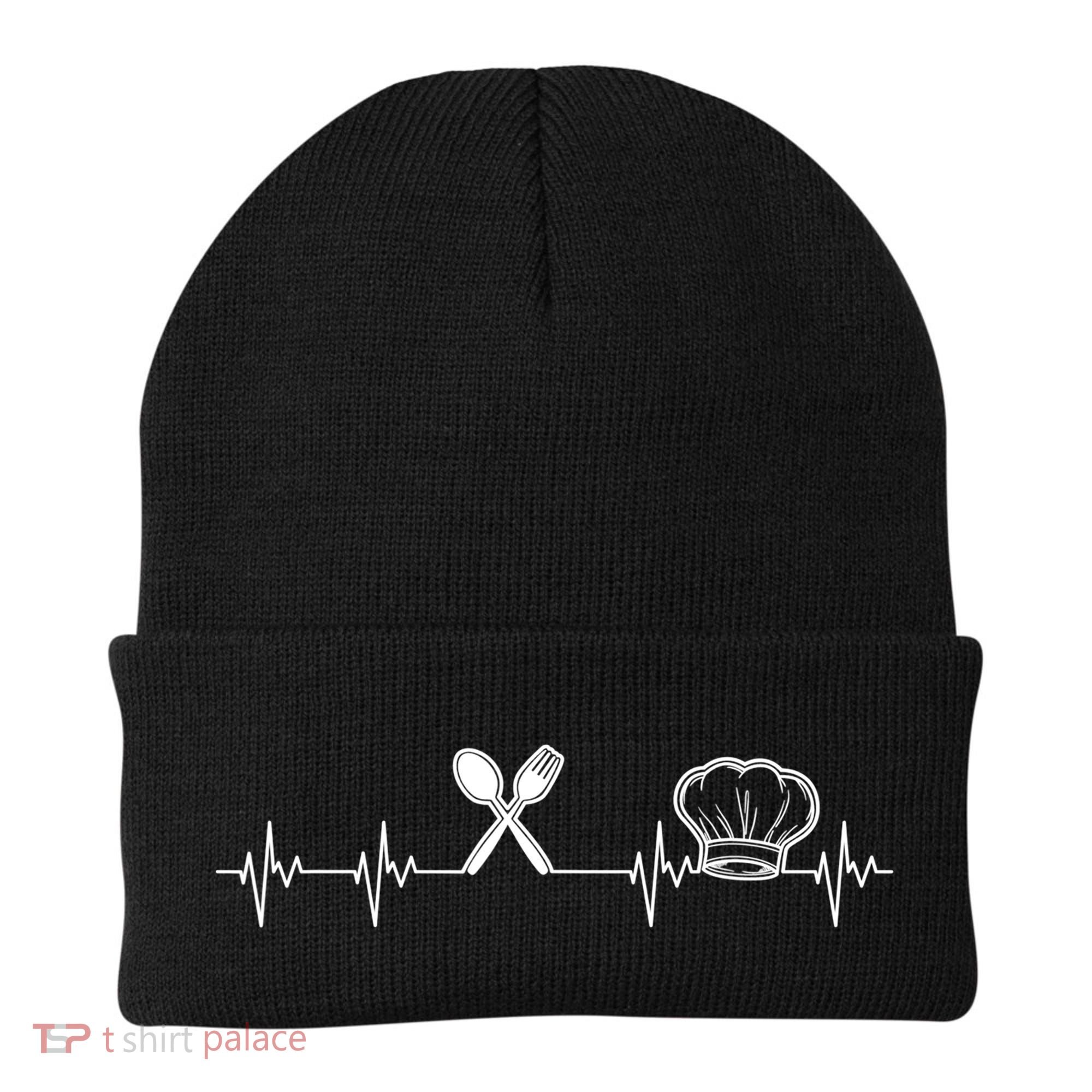 Chef Heartbeat Funny Culinary Chef Gift Cooking Lover TShirt Beanie