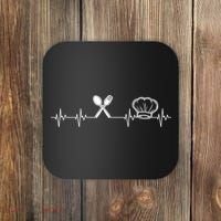 Chef Heartbeat Funny Culinary Chef Gift Cooking Lover TShirt Coaster thumb 0