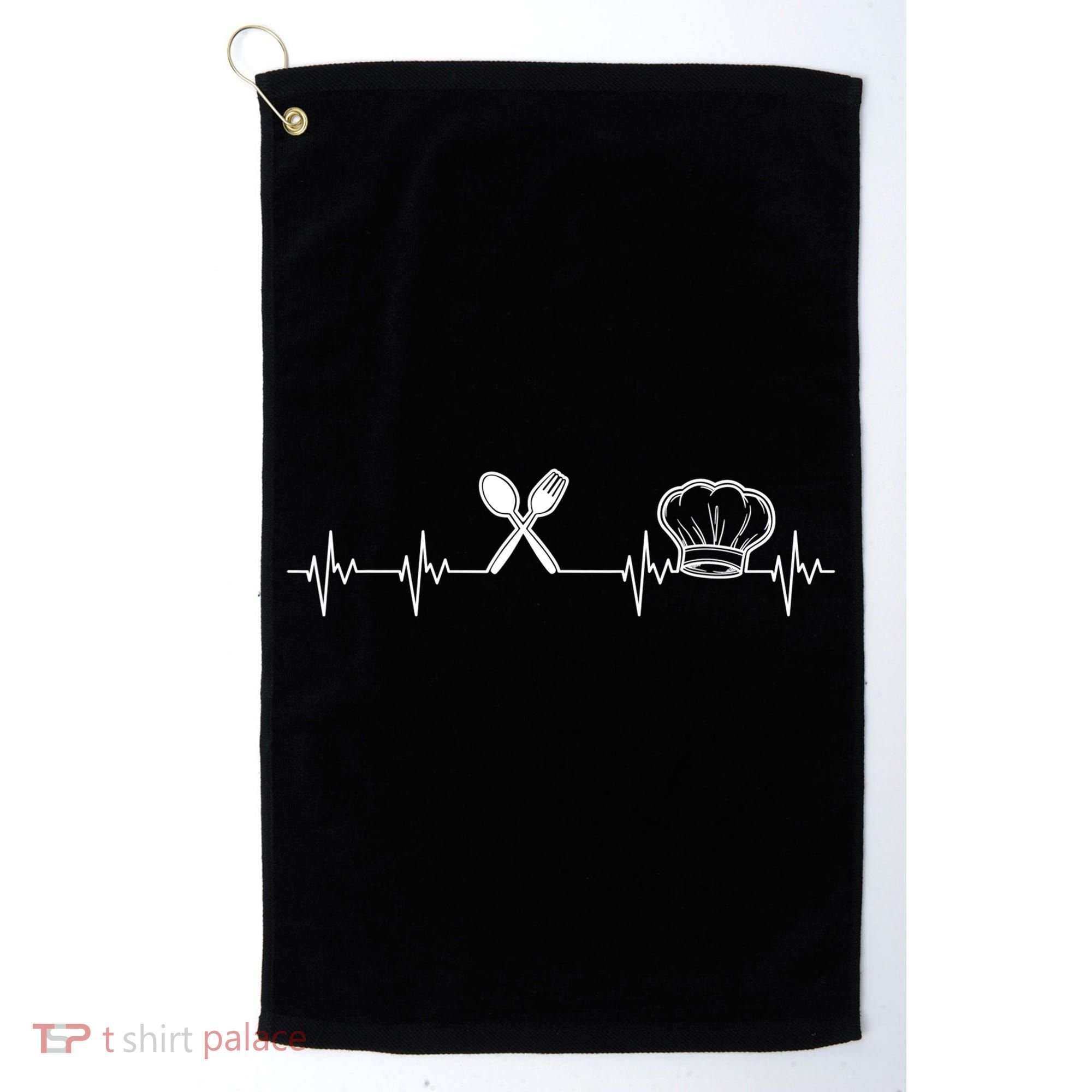 Chef Heartbeat Funny Culinary Chef Gift Cooking Lover TShirt Golf Towel