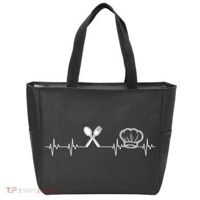 Chef Heartbeat Funny Culinary Chef Gift Cooking Lover TShirt Tote Bag
