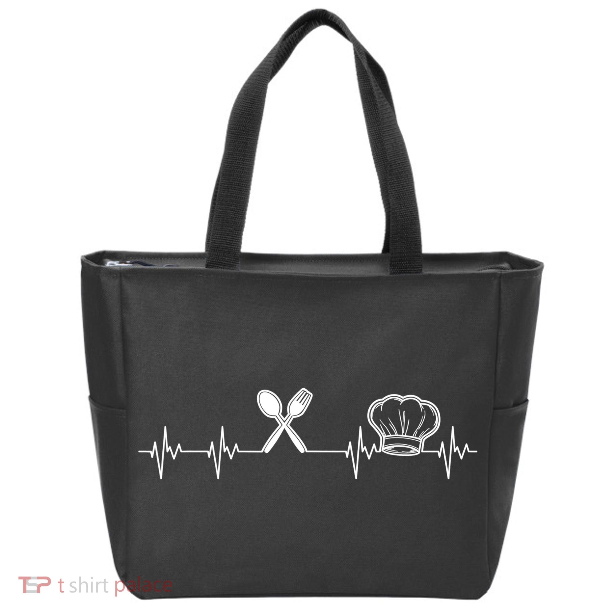 Chef Heartbeat Funny Culinary Chef Gift Cooking Lover TShirt Tote Bag