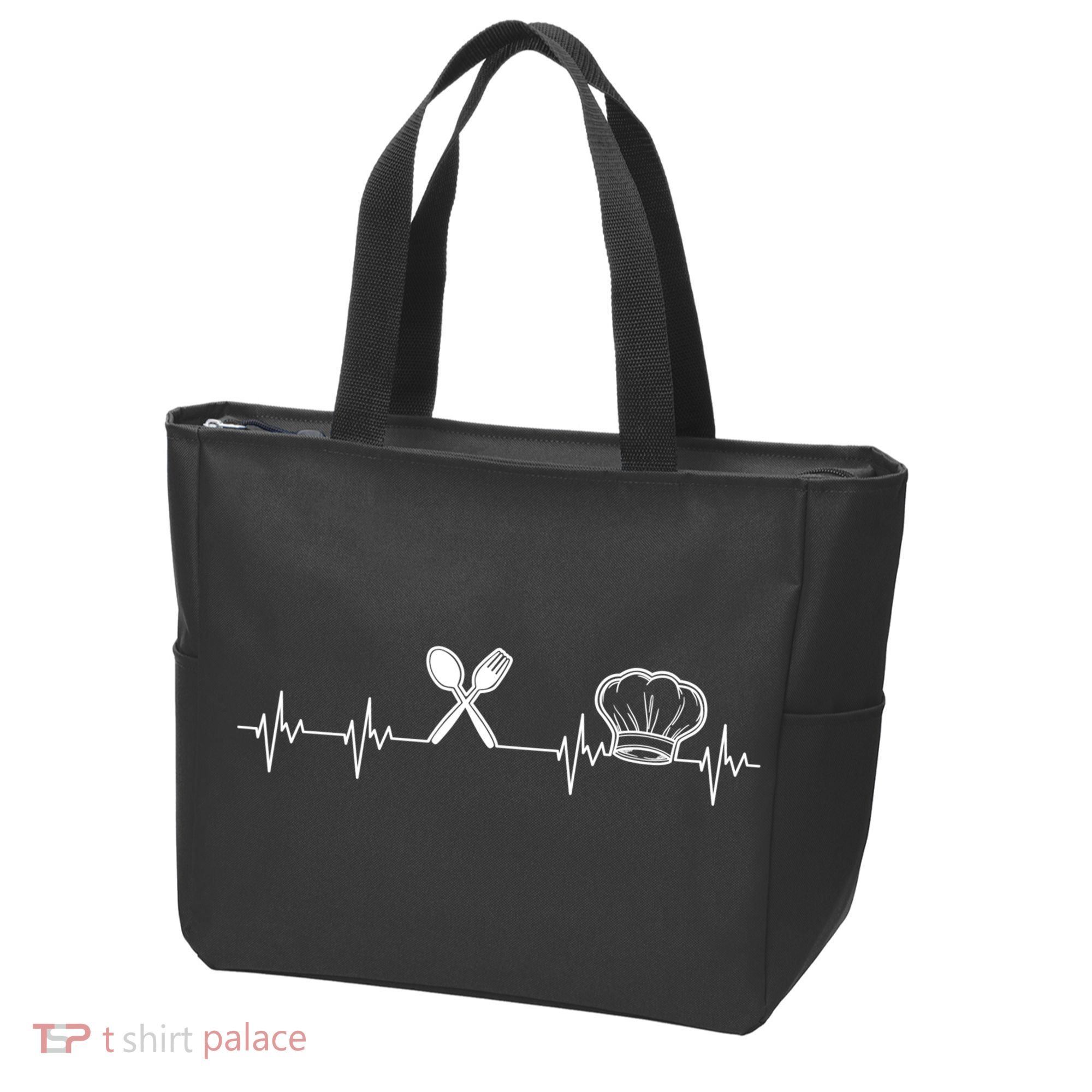 Chef Heartbeat Funny Culinary Chef Gift Cooking Lover TShirt Tote Bag