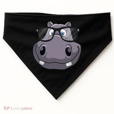 Cool Hippo For Reading Hippopotamus Zoo USA-Made Doggie Bandana