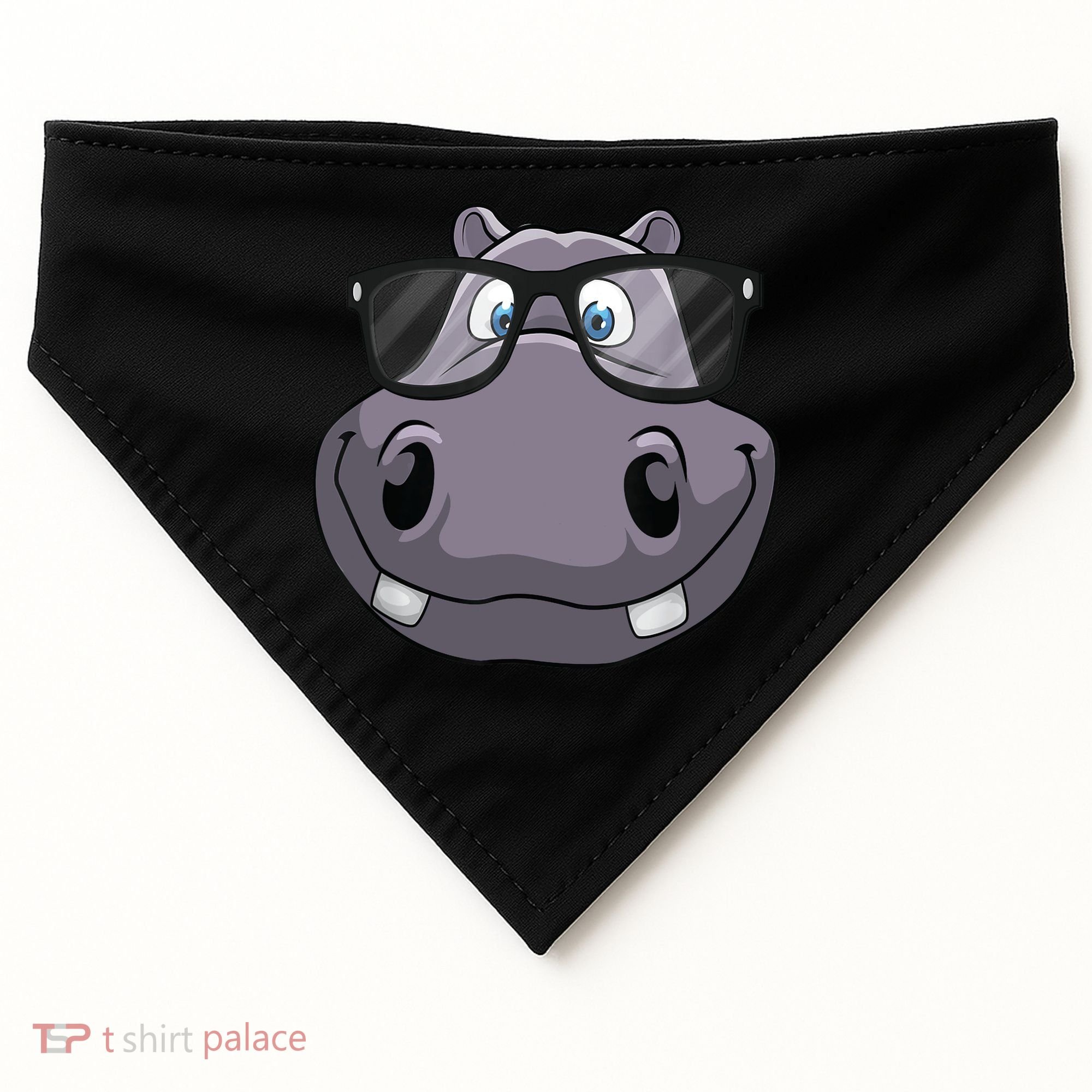 Cool Hippo For Reading Hippopotamus Zoo USA-Made Doggie Bandana