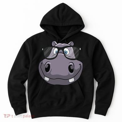 Cool Hippo For Reading Hippopotamus Zoo Hoodie