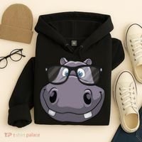 Cool Hippo For Reading Hippopotamus Zoo Hoodie thumb 4