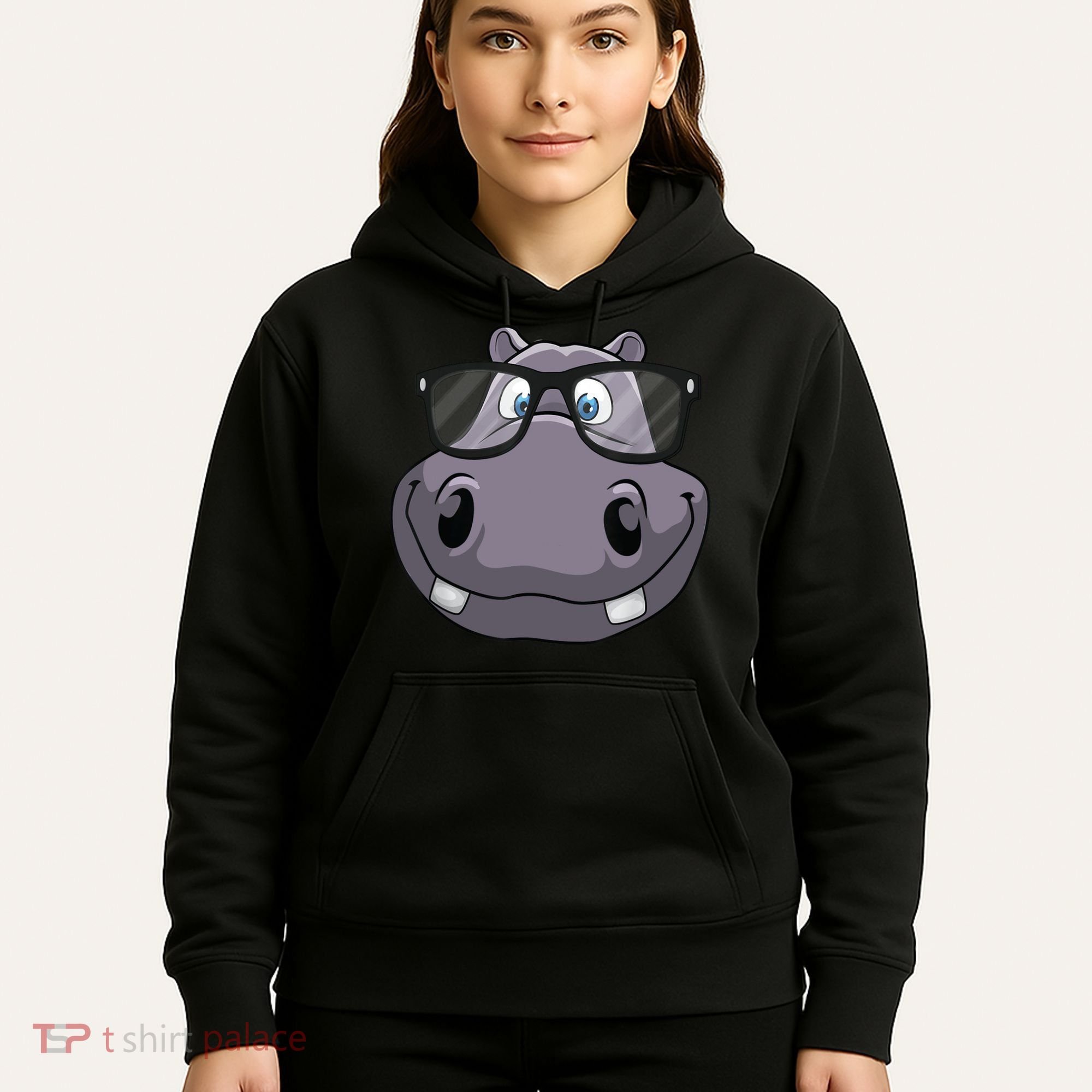 Cool Hippo For Reading Hippopotamus Zoo Hoodie