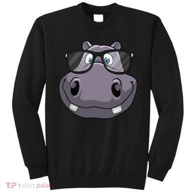 Cool Hippo For Reading Hippopotamus Zoo Sweatshirt