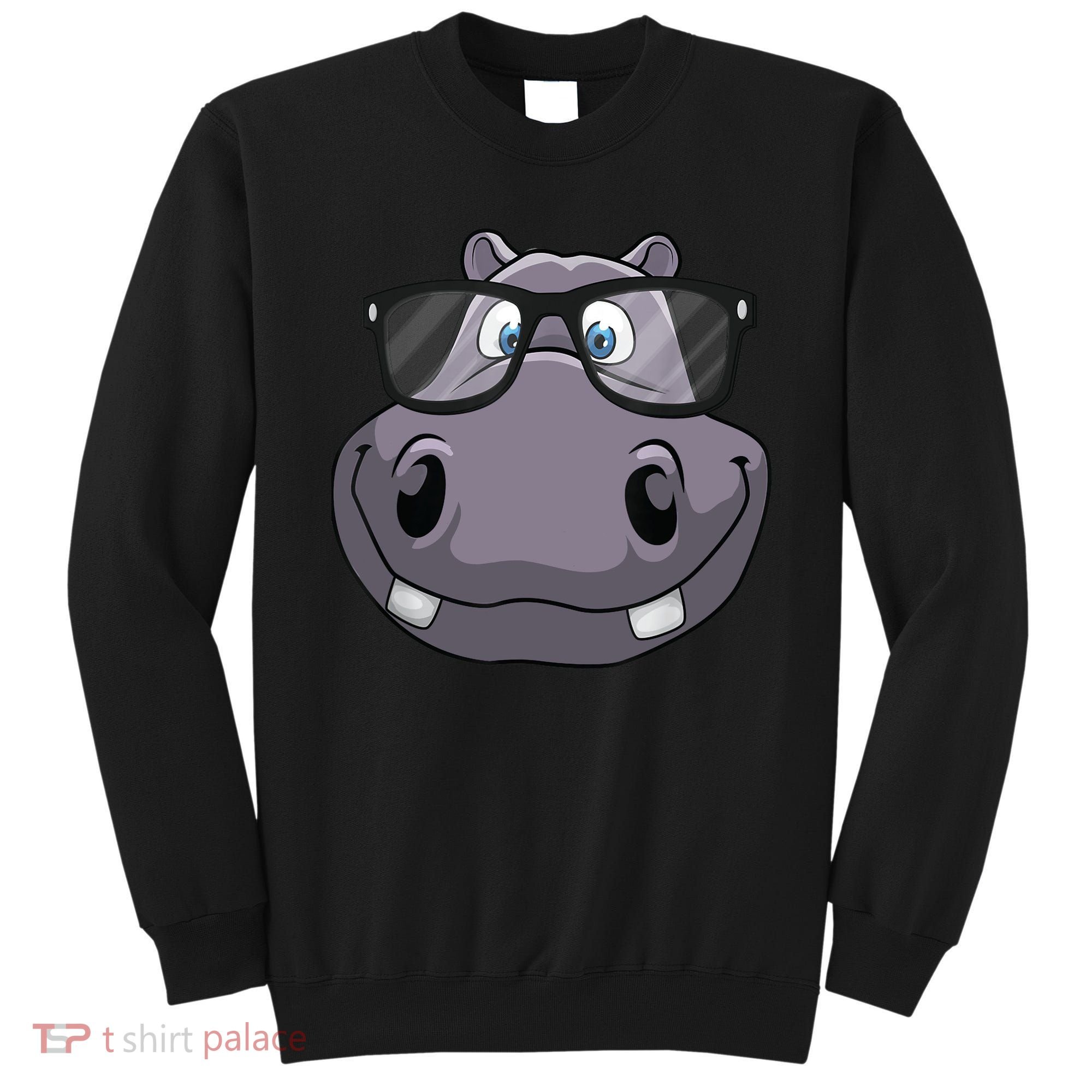 Cool Hippo For Reading Hippopotamus Zoo Sweatshirt