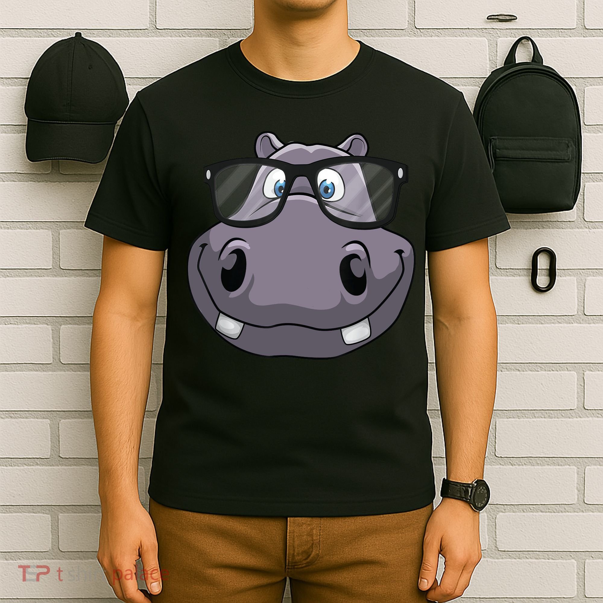 Cool Hippo For Reading Hippopotamus Zoo T-Shirt