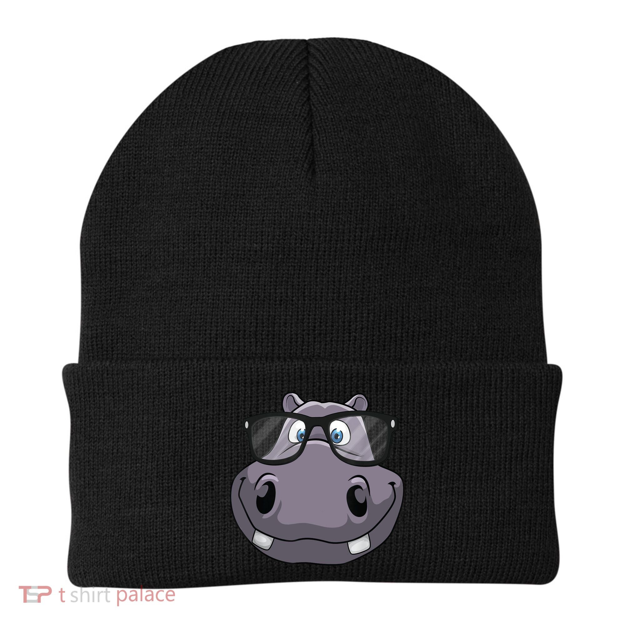 Cool Hippo For Reading Hippopotamus Zoo Beanie
