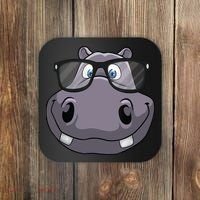 Cool Hippo For Reading Hippopotamus Zoo Coaster thumb 0