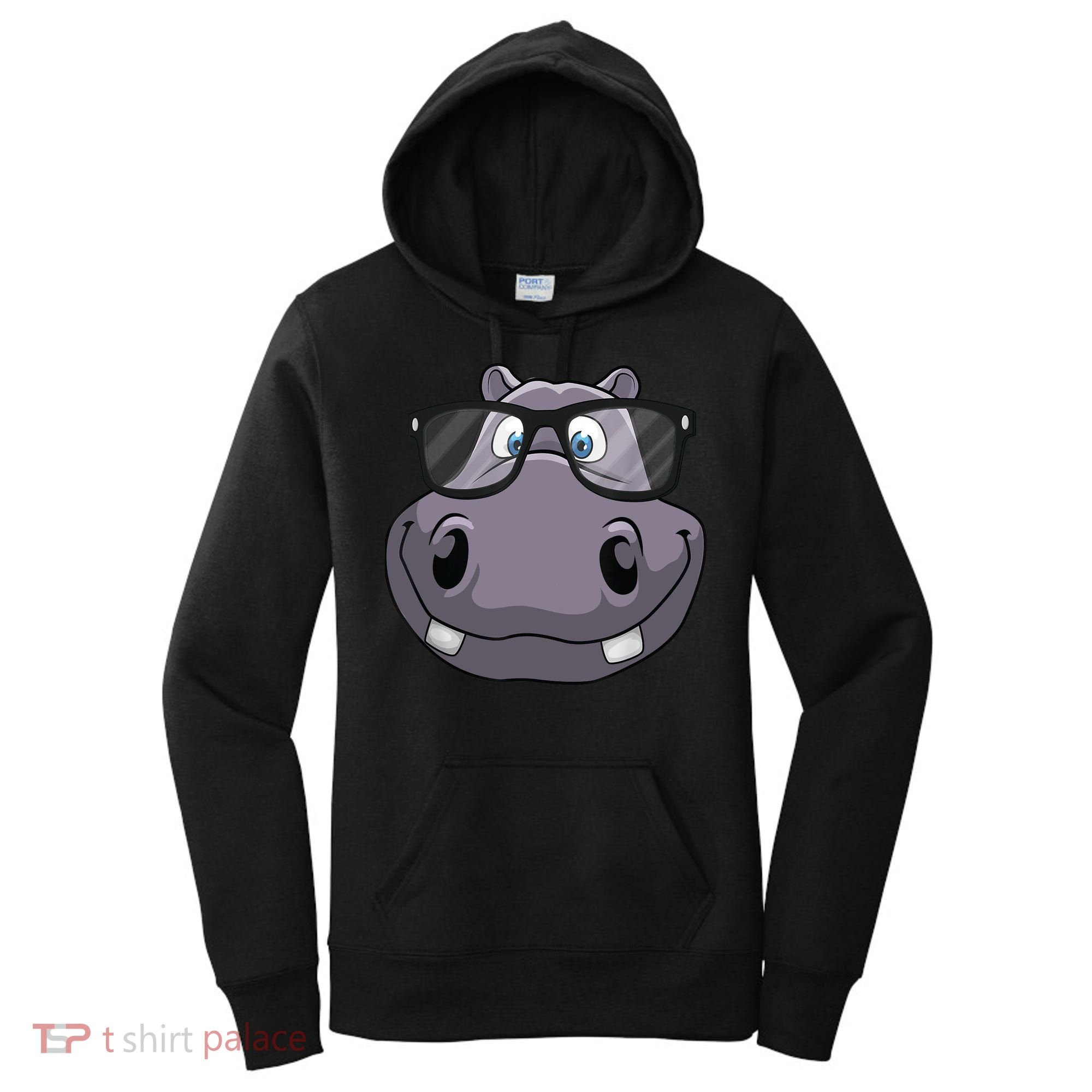 Cool Hippo For Reading Hippopotamus Zoo Women's Hoodie