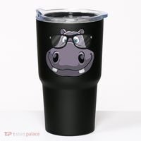 Cool Hippo For Reading Hippopotamus Zoo Tumbler thumb 0