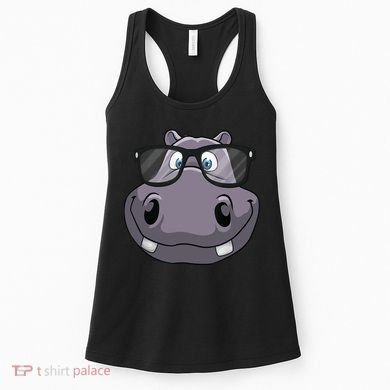 Cool Hippo For Reading Hippopotamus Zoo Women's Tank Top