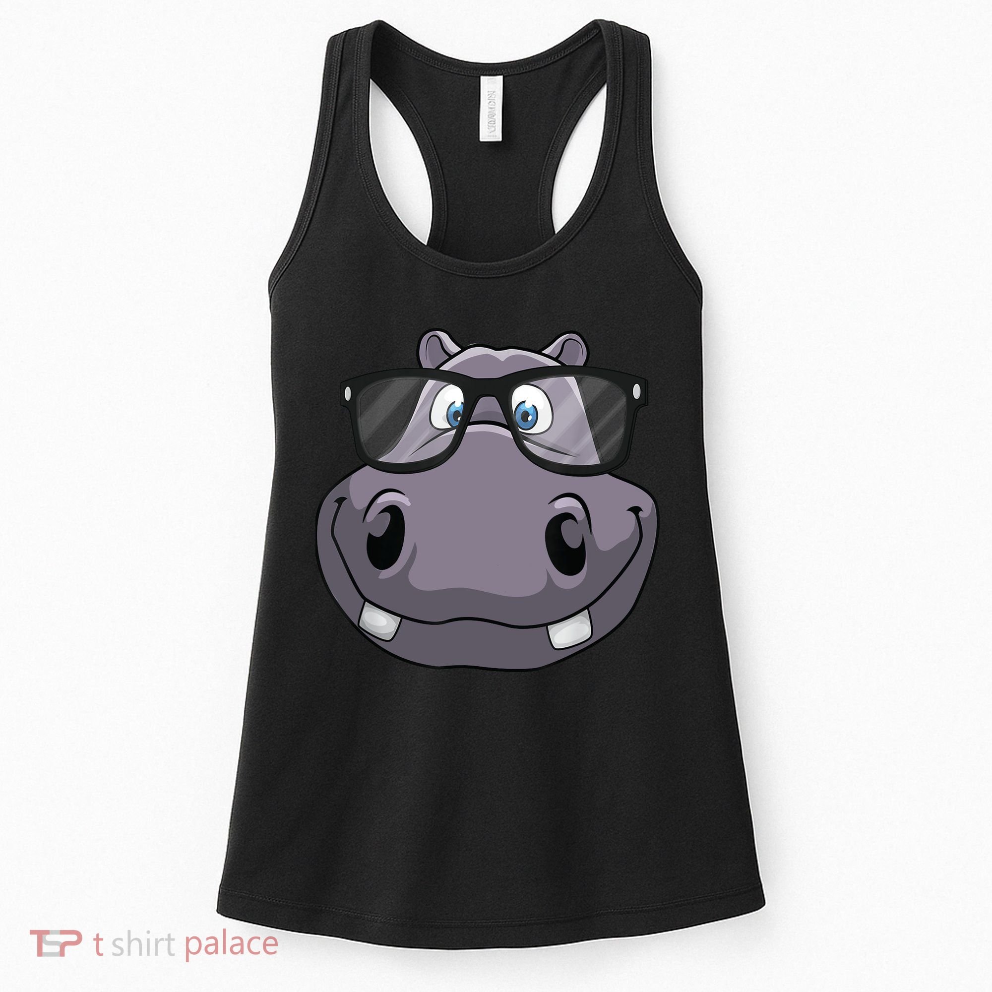 Cool Hippo For Reading Hippopotamus Zoo Women's Tank Top