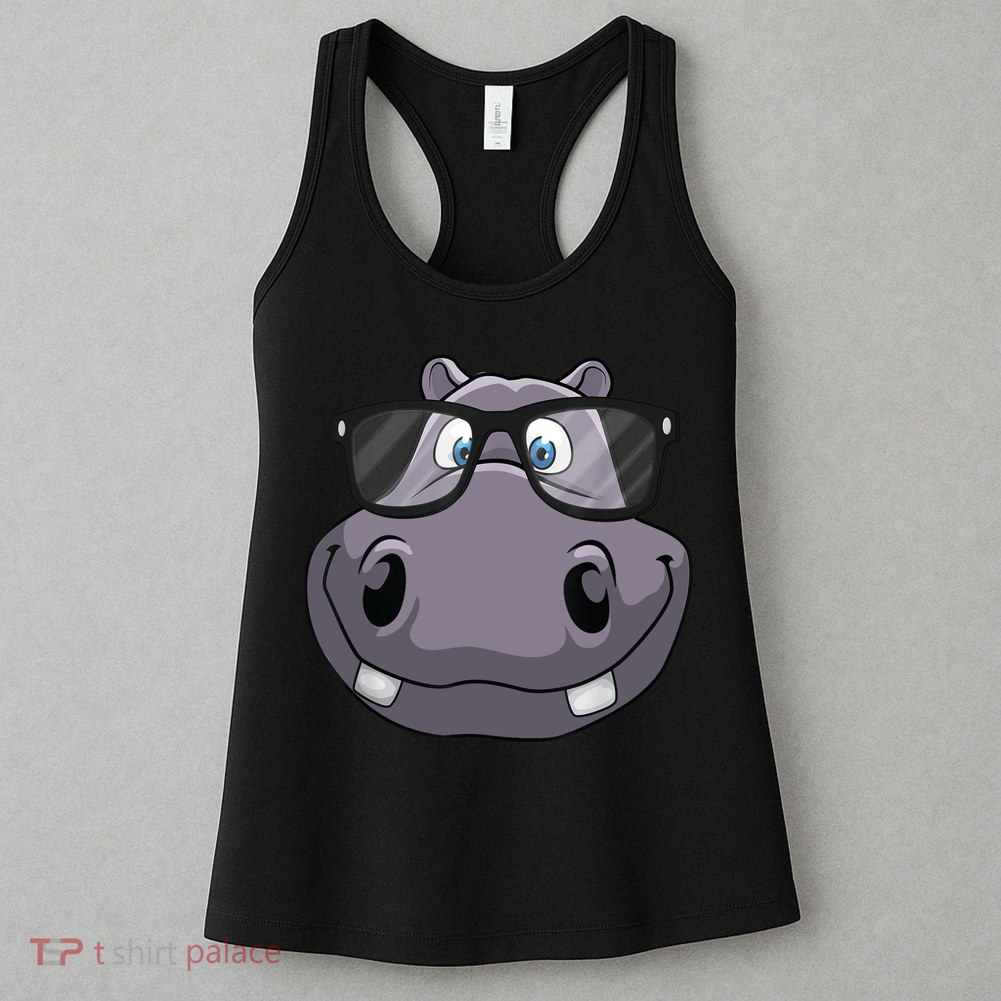 Cool Hippo For Reading Hippopotamus Zoo Women's Tank Top