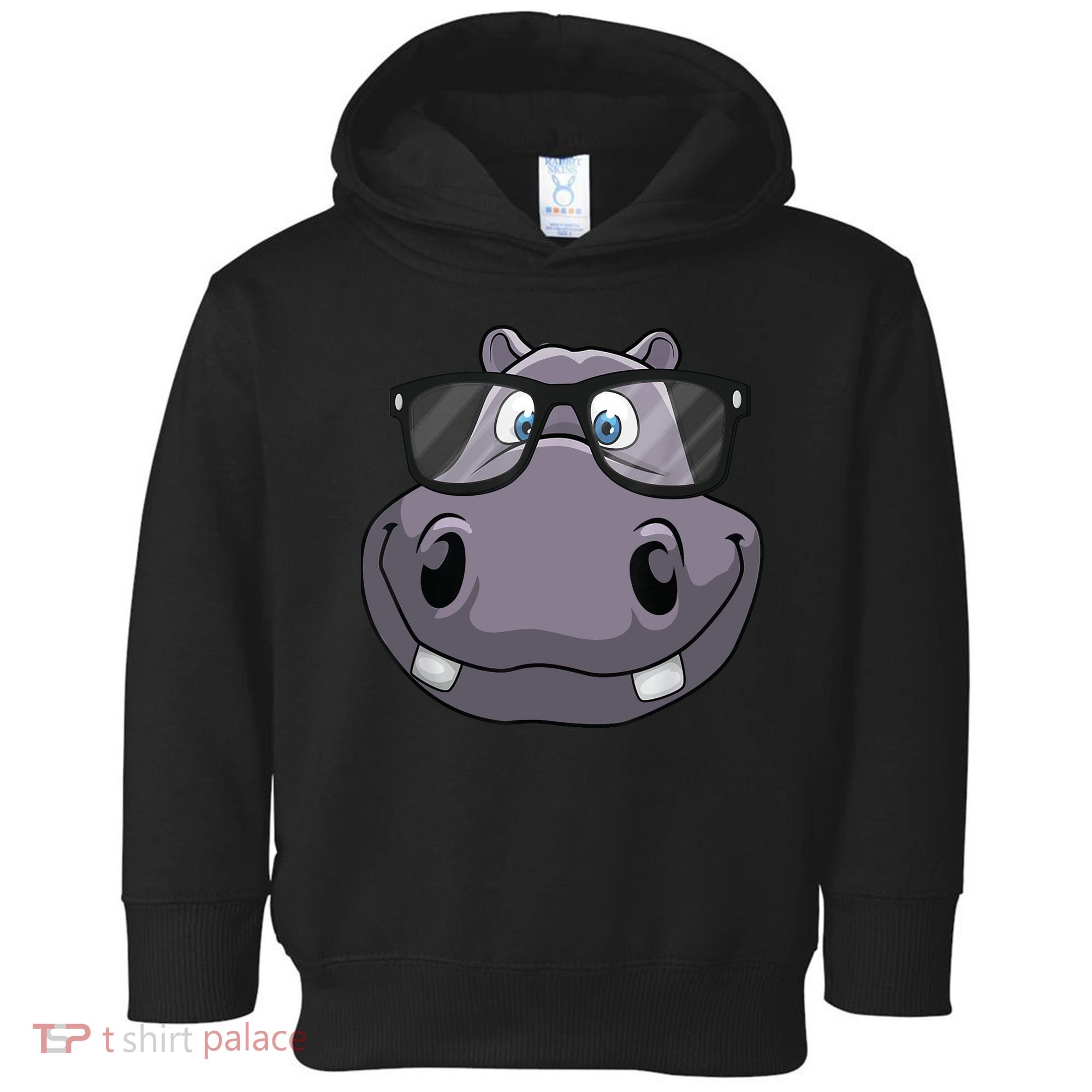 Cool Hippo For Reading Hippopotamus Zoo Toddler Hoodie