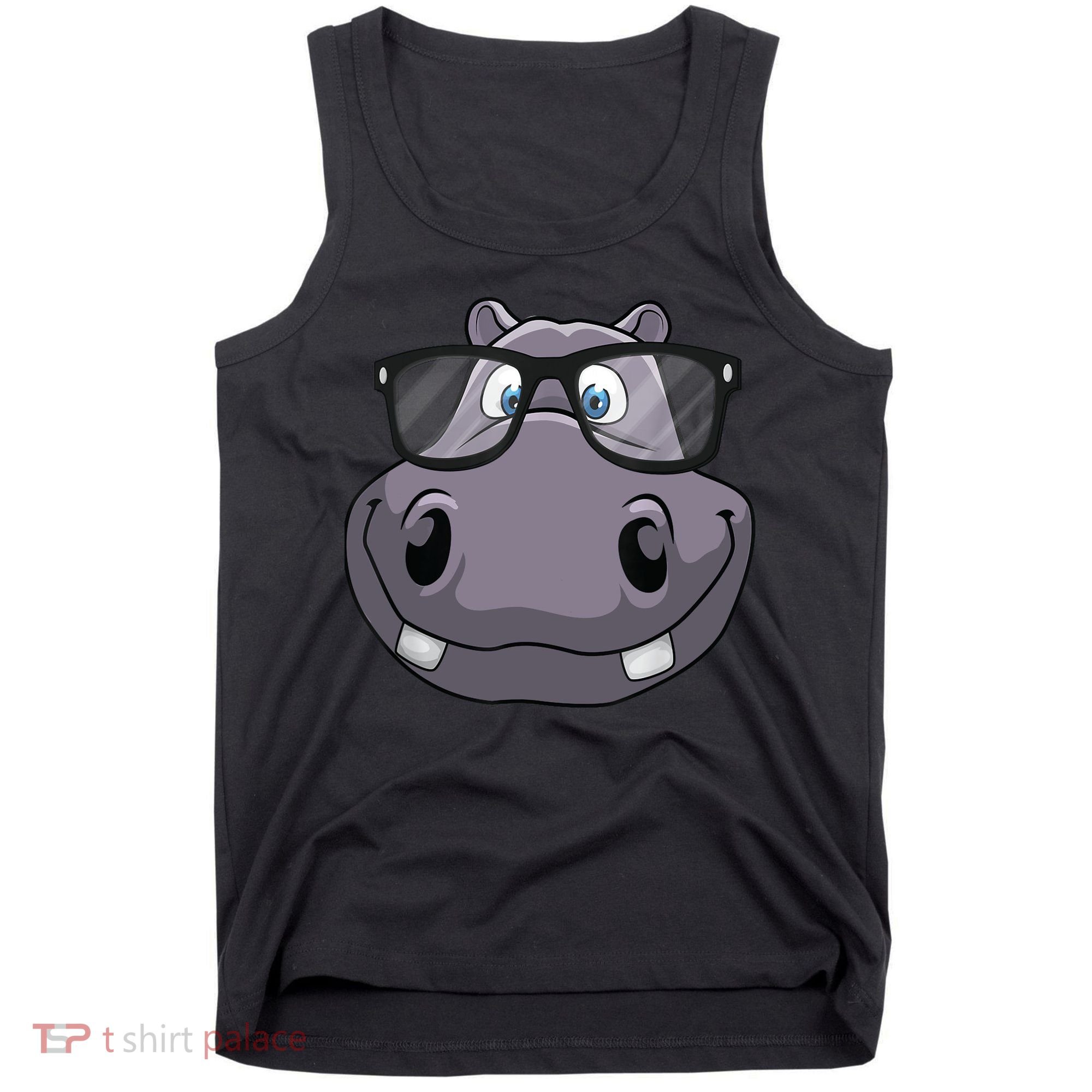 Cool Hippo For Reading Hippopotamus Zoo Tank Top